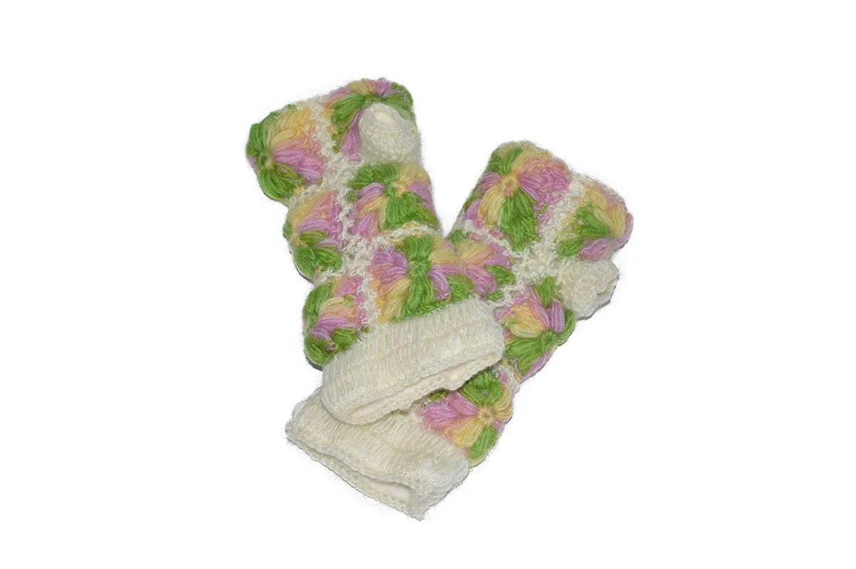 Nepalese Merino Wool Crochet Fingerless Gloves