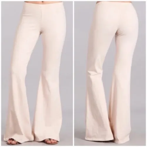 Nude Boho Mineral Wash Flared Stretch Pants Casual Womens