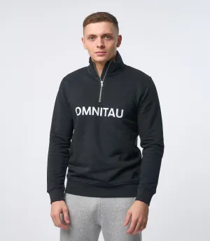 Omnitau Men's OmniX Organic Cotton Omni 1/4 Zip Mid Layer Fleece - Black