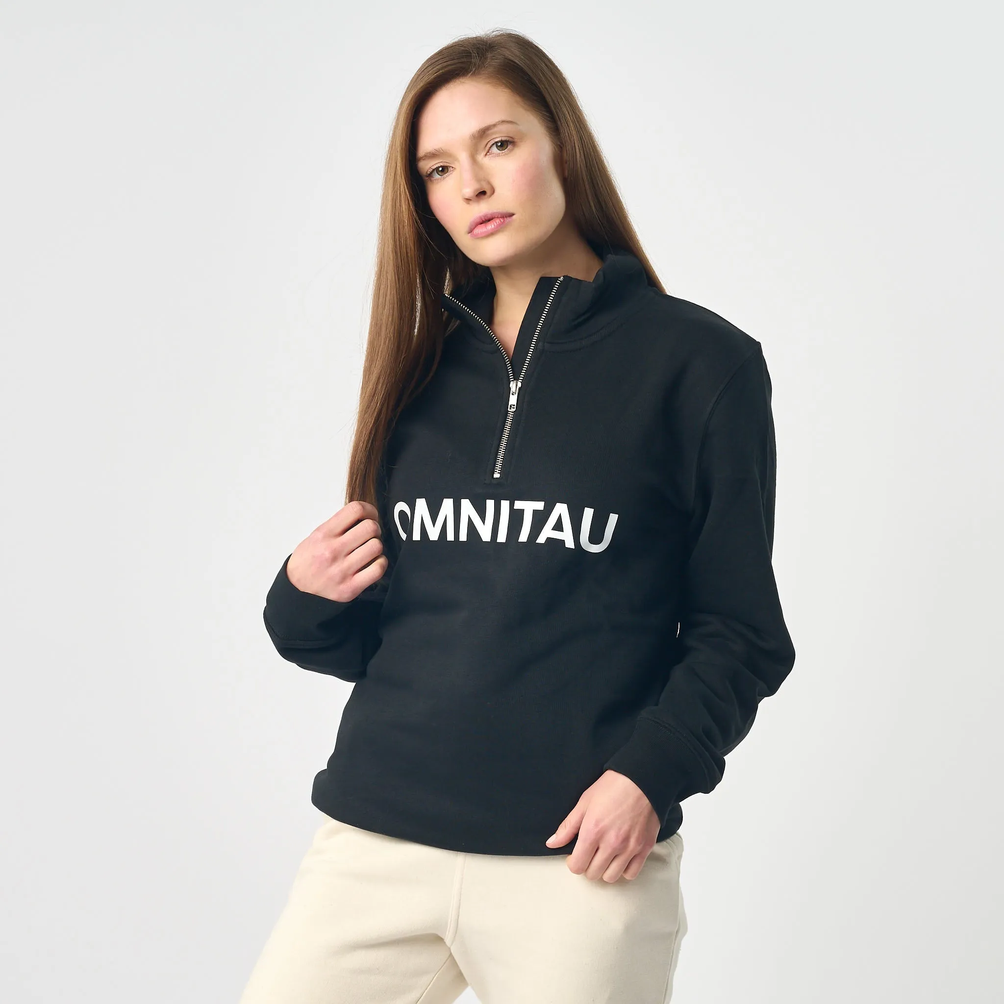 Omnitau Women's OmniX Organic Cotton Omni 1/4 Zip Mid Layer Fleece - Black