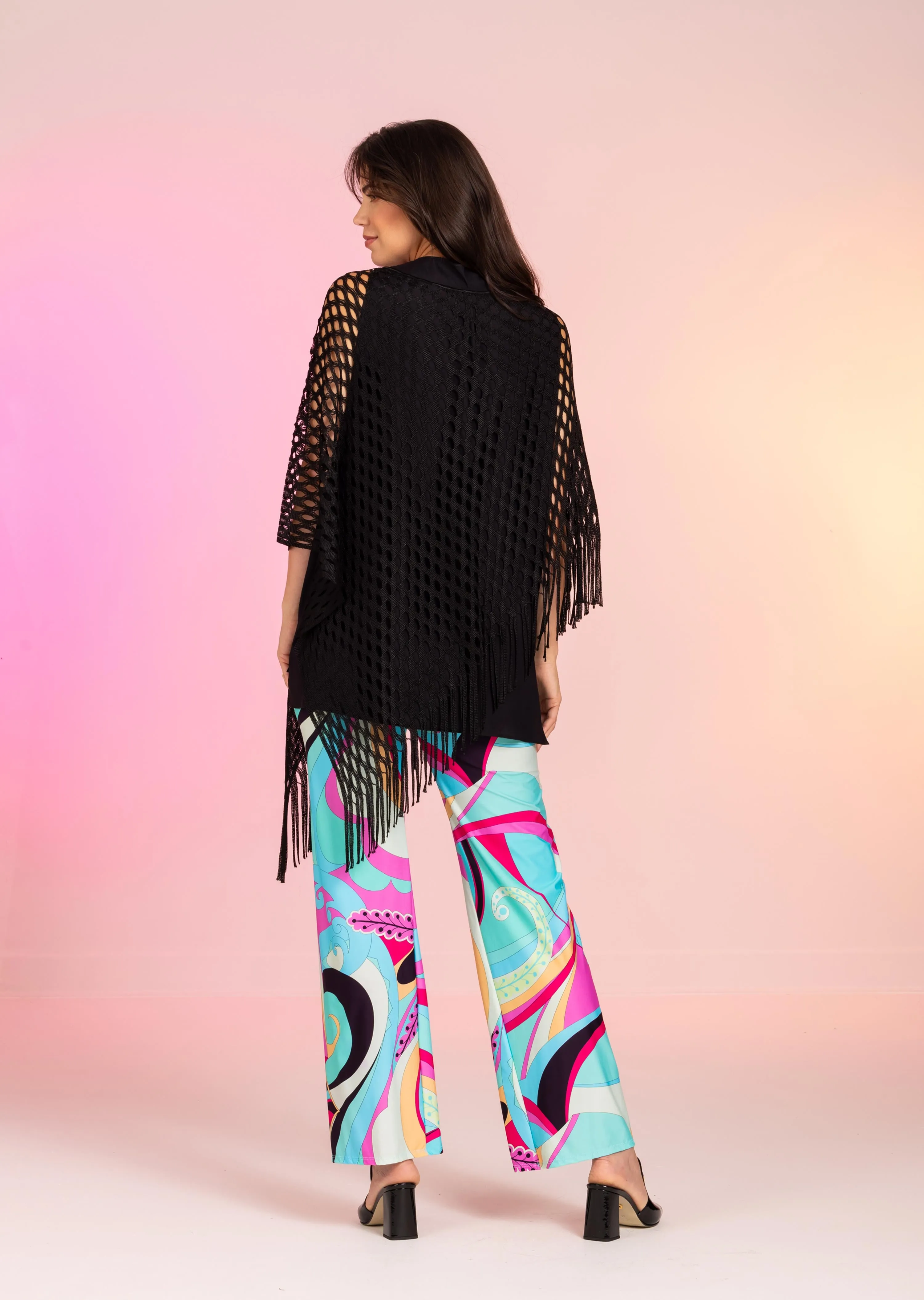 Open Mesh Black Poncho (style 619)