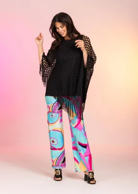 Open Mesh Black Poncho (style 619)