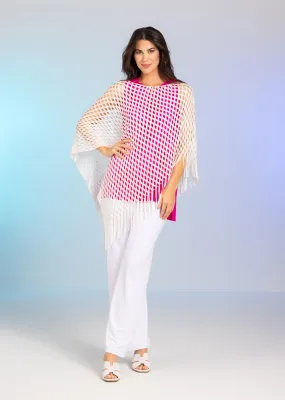 Open Mesh Cream Poncho (style 619)