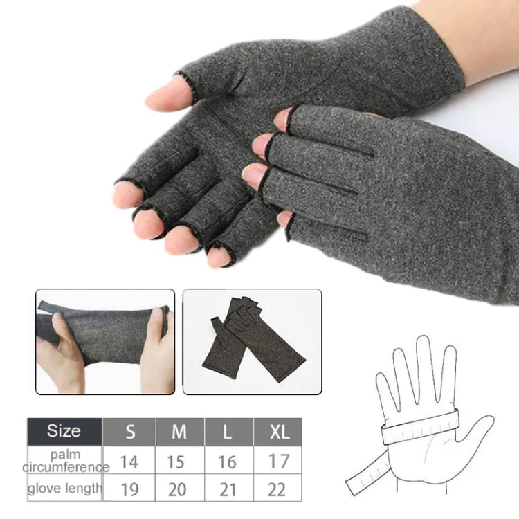 Outdoor Half Finger Joint Care Compression Cycling Gloves, Size: L(Gray)