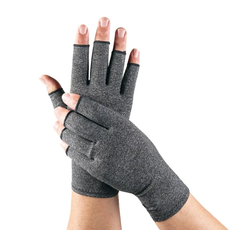 Outdoor Half Finger Joint Care Compression Cycling Gloves, Size: L(Gray)