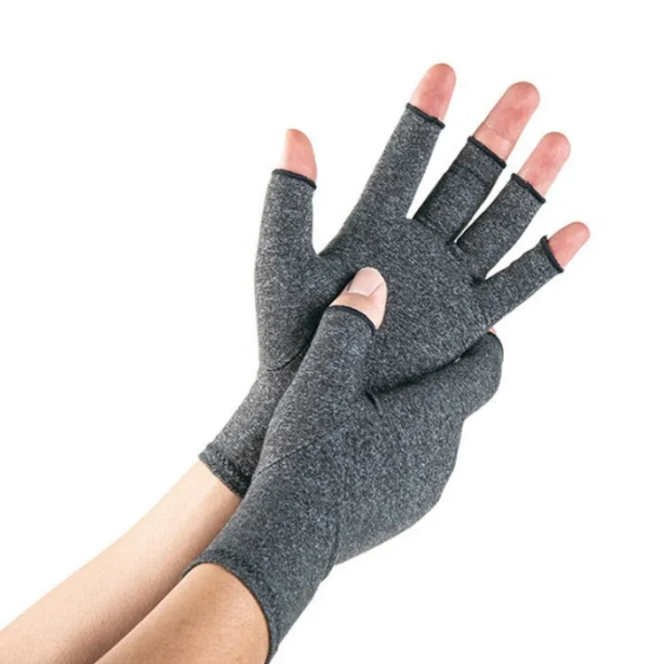 Outdoor Half Finger Joint Care Compression Cycling Gloves, Size: L(Gray)