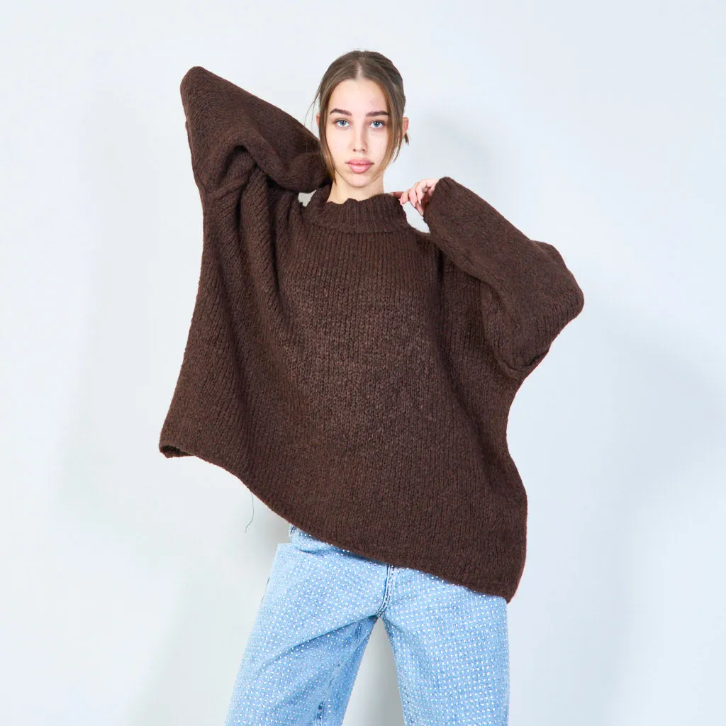 Oversized chunky knit poncho wholesale