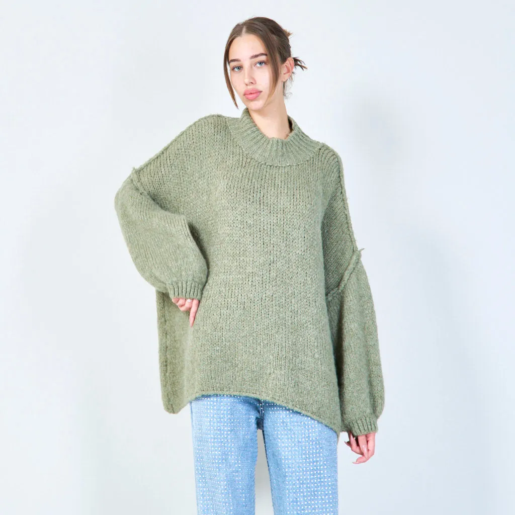 Oversized chunky knit poncho wholesale