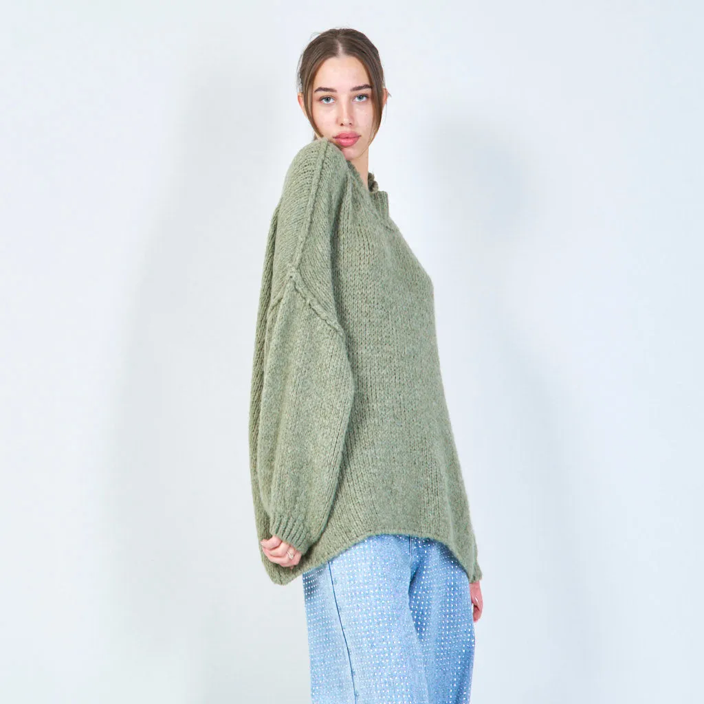 Oversized chunky knit poncho wholesale