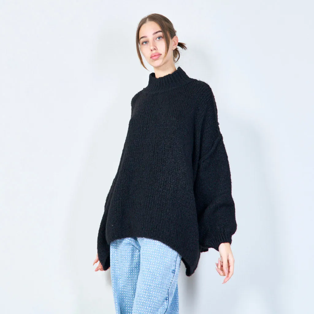 Oversized chunky knit poncho wholesale