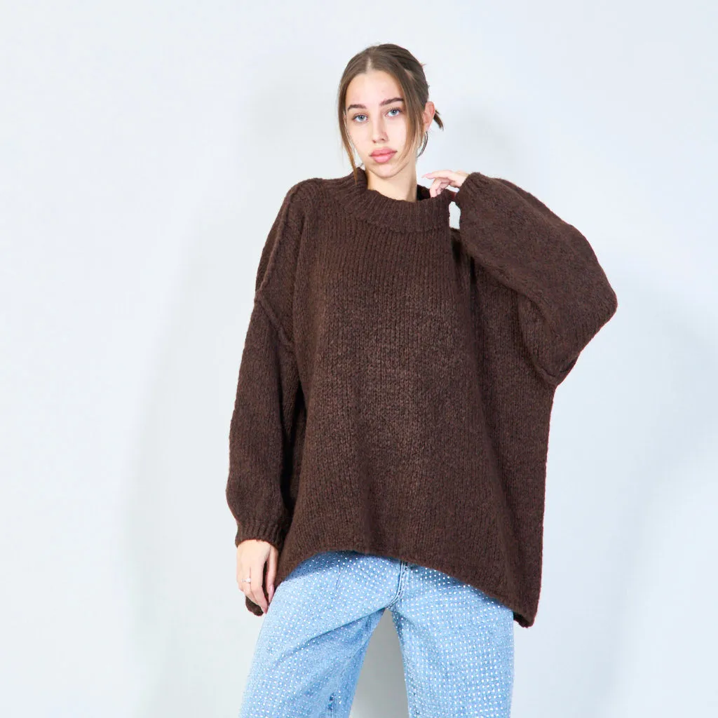 Oversized chunky knit poncho wholesale