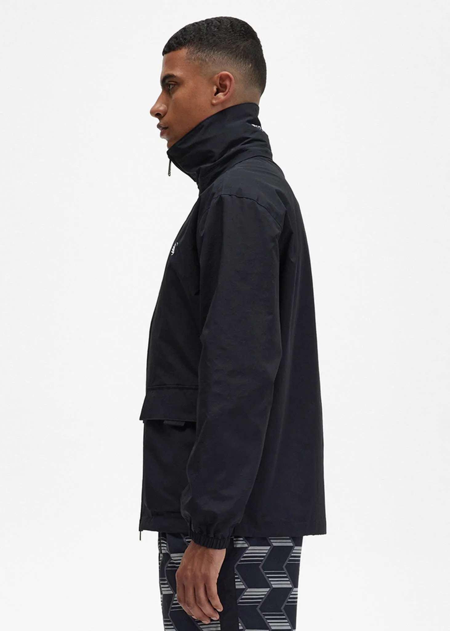 Patch pocket zip through jacket - black