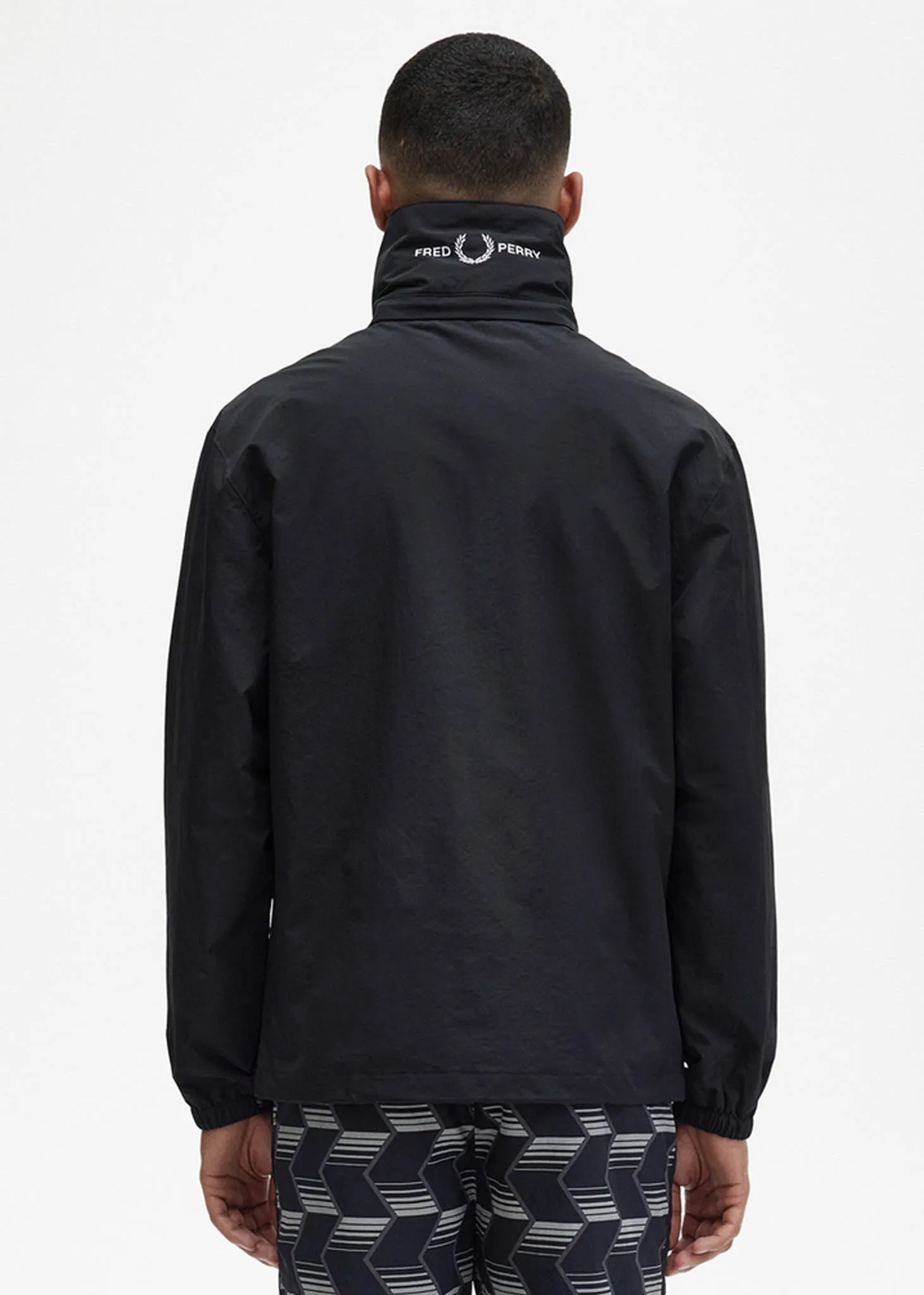 Patch pocket zip through jacket - black