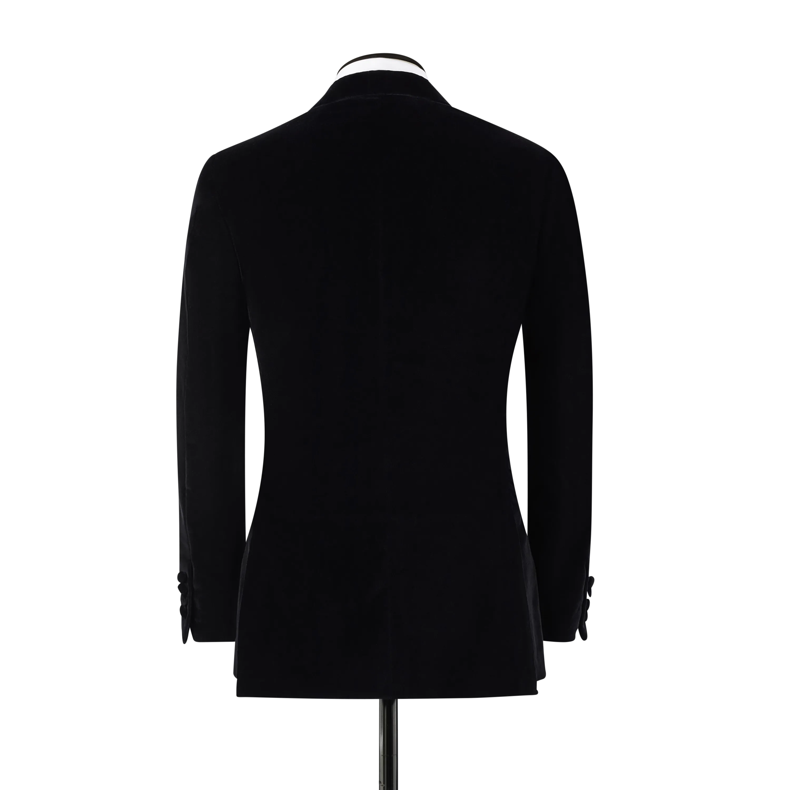 Peak Lapel Jacket in Black Velvet