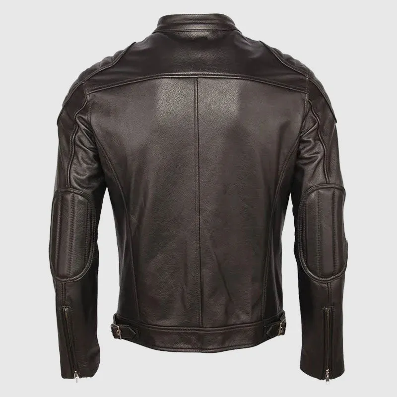 Permium Quality Vintage Distressed Leather Jacket Men 100% Cowhide Genuine Leather Jackets Slim Fit Motorcycle