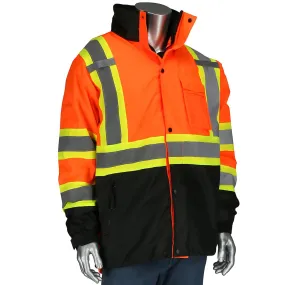 PIP 333-1772-OR/3X 3-in-1 Class 3 Ripstop Two-Tone Jacket with Removable Grid Fleece Inner Jacket