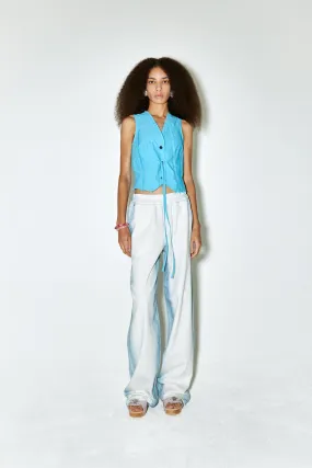 POLLY pants blue side strip on white denim