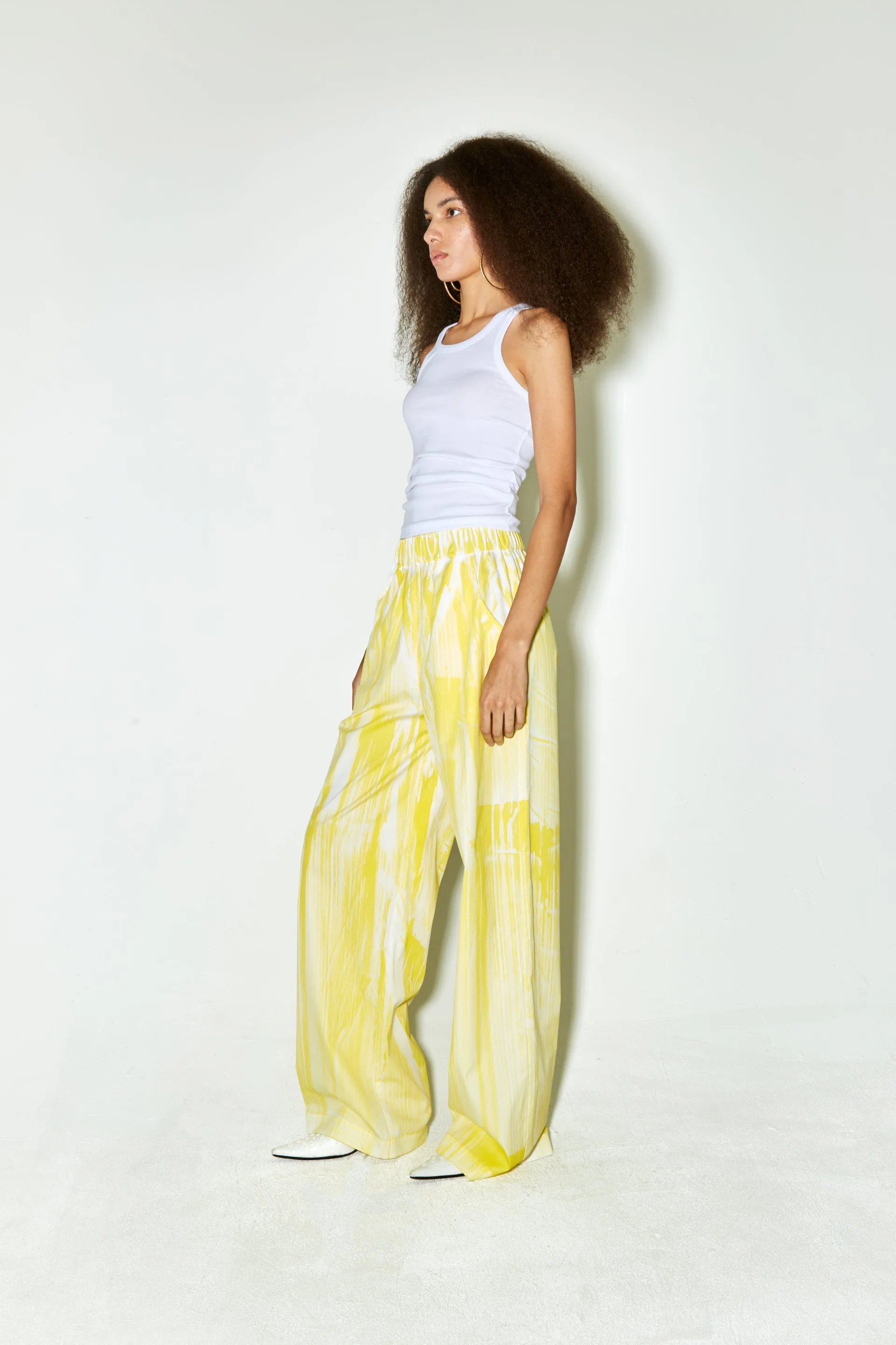 POLLY pants yellow brush dyed