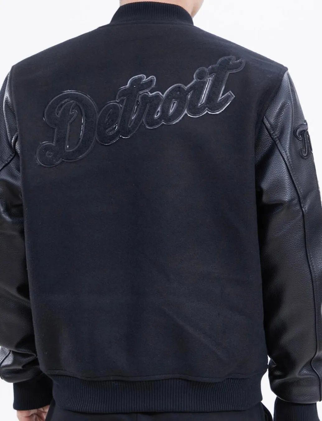 Pro Standard Detroit Pistons Varsity Jacket – Black on Black