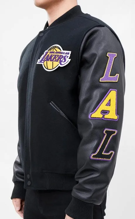 Pro Standard Los Angeles Varsity Jacket - Black on Black