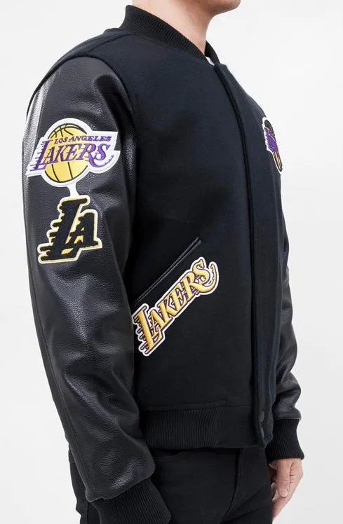 Pro Standard Los Angeles Varsity Jacket - Black on Black