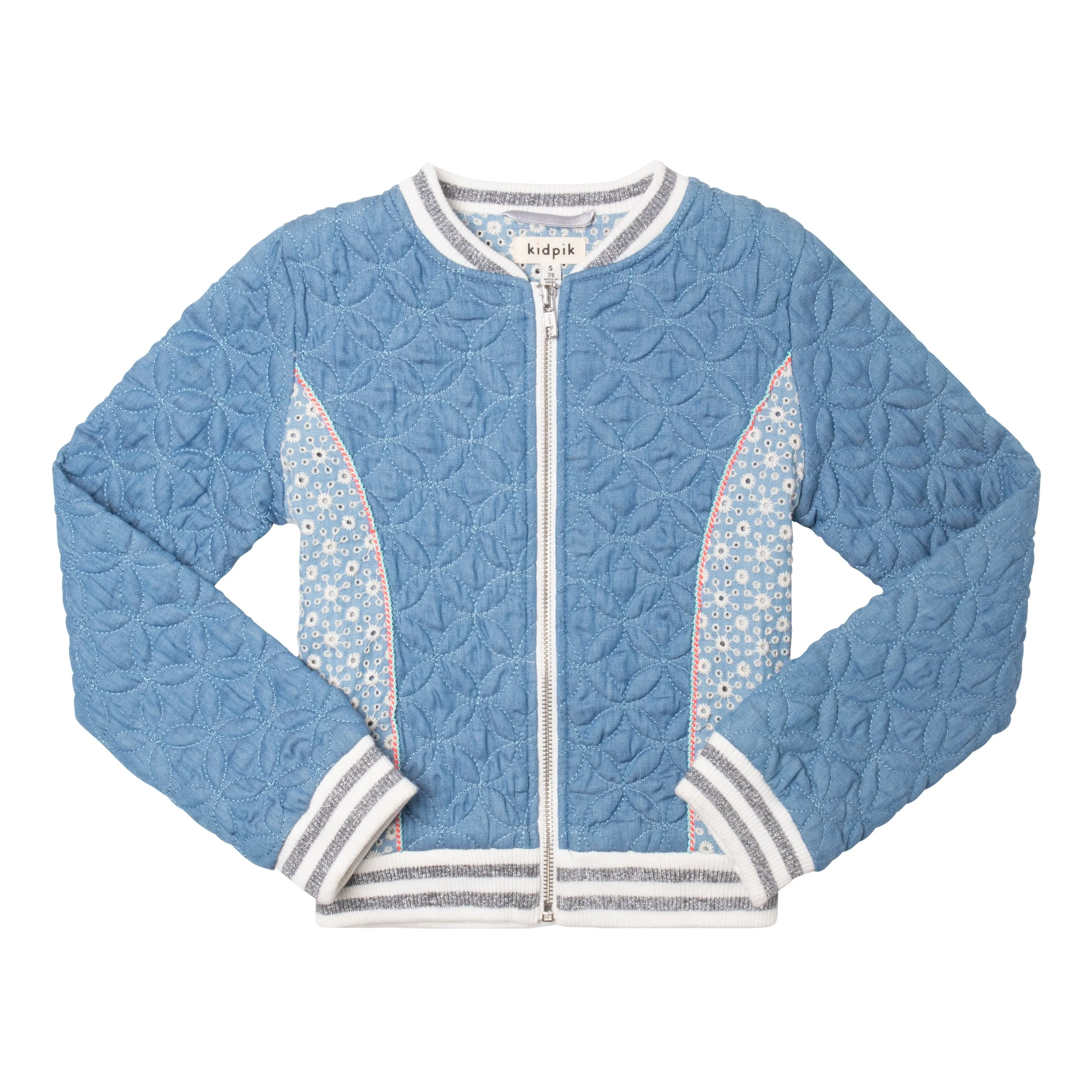 Quilted Chambray Baseball Jacket