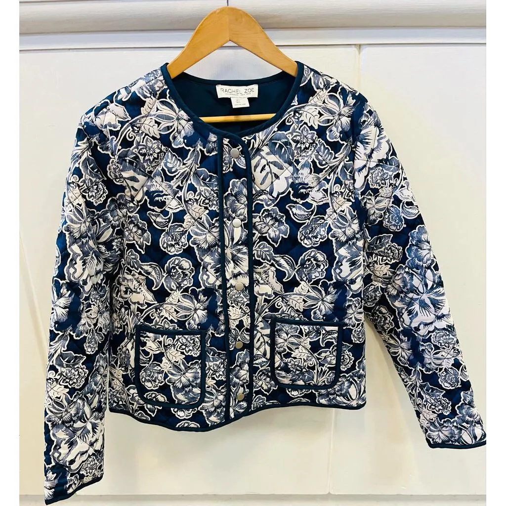 Rachel Zoe Floral Quilted Jacket - Size Large