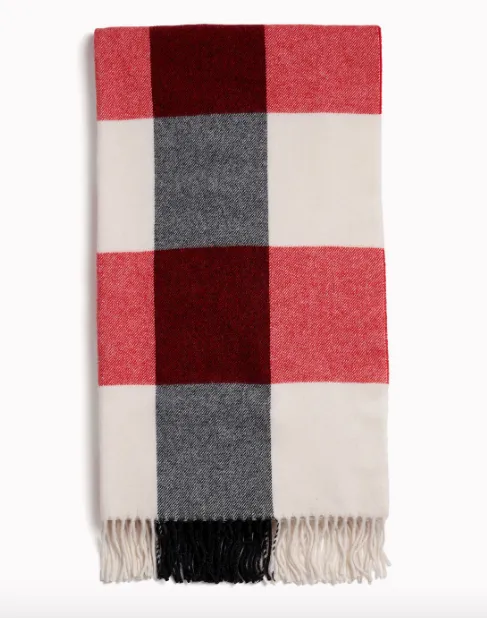 Rag & Bone - Buffalo Plaid Scarf Style in Ivory Multi