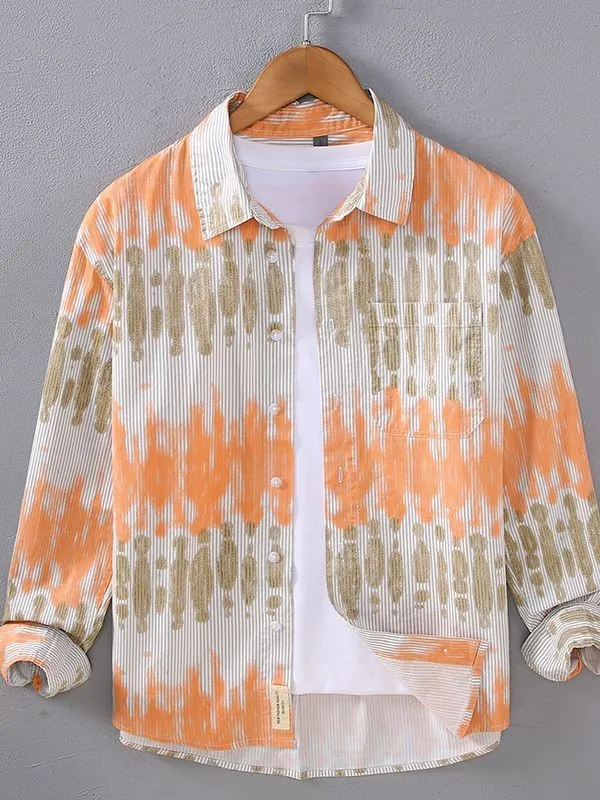 Redefine Your Look with Our Exclusive Orange Digital Print Shirt