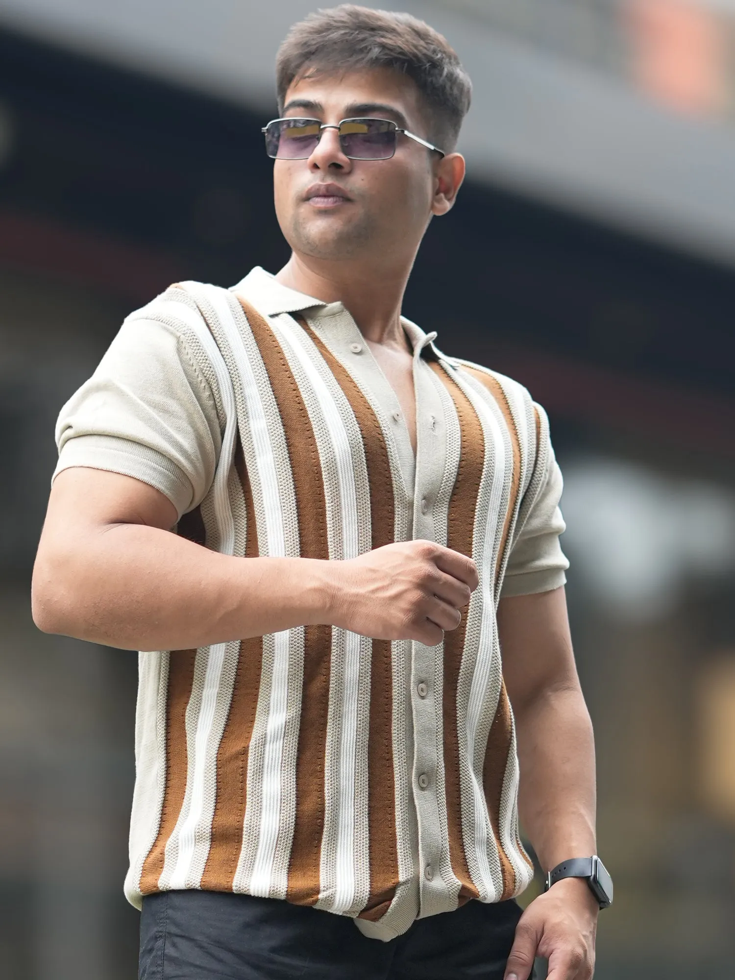 Retro FlatKnit Brown Shirt