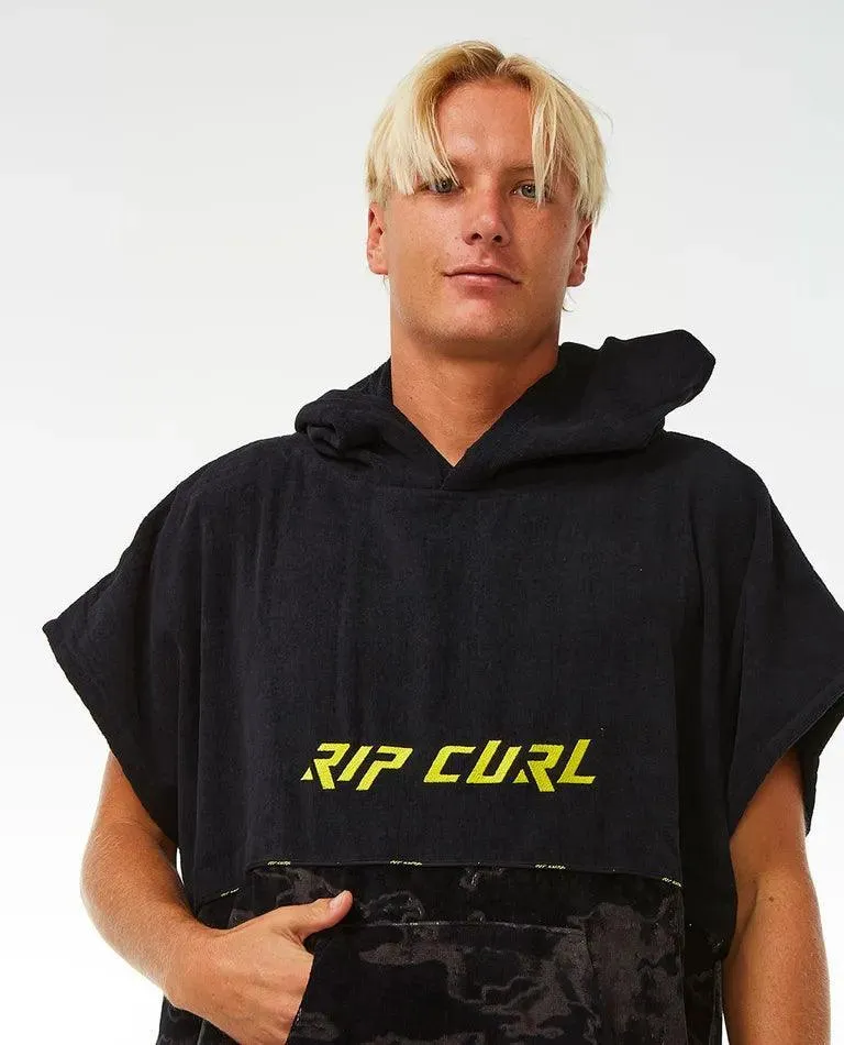 Rip Curl Combo hooded Poncho Changing Robe Black/Lime