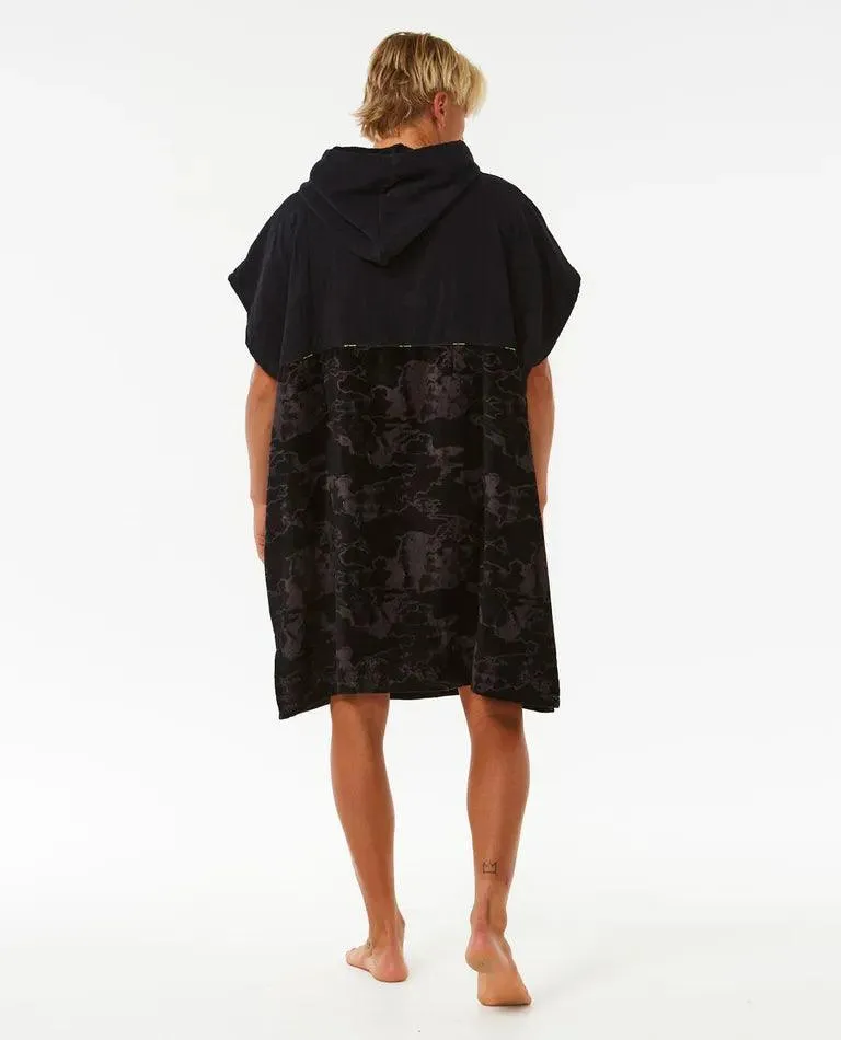 Rip Curl Combo hooded Poncho Changing Robe Black/Lime