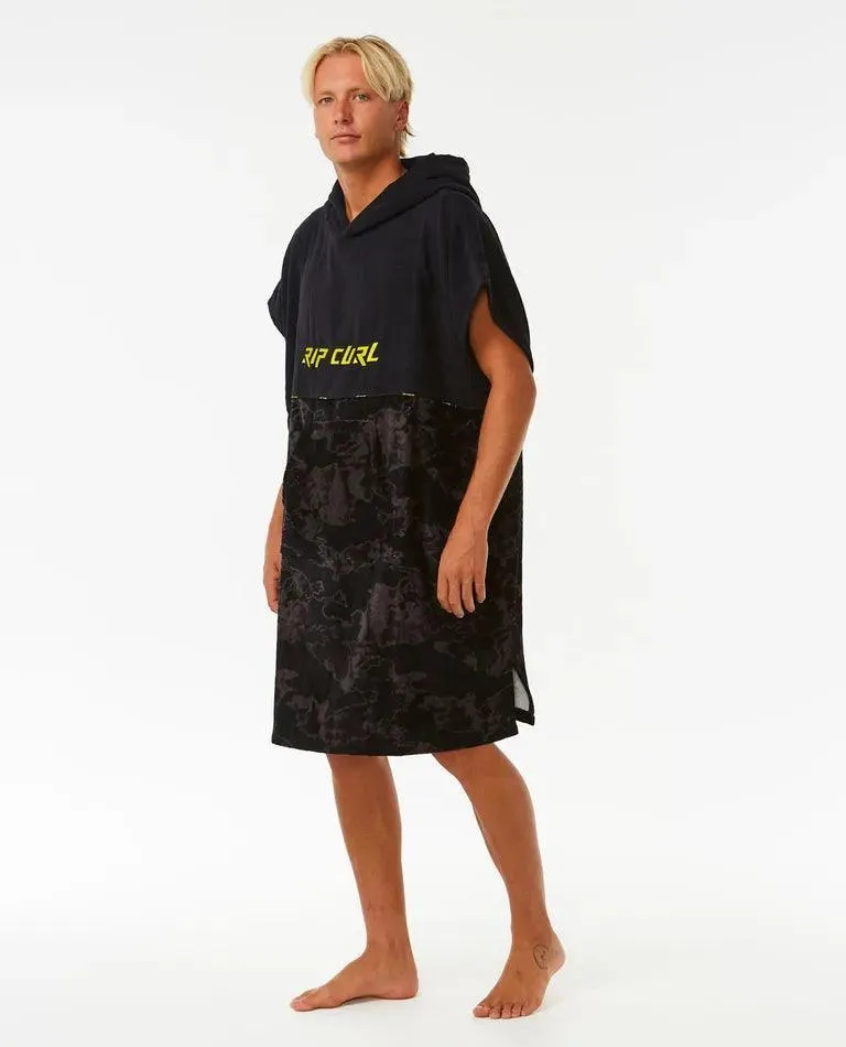 Rip Curl Combo hooded Poncho Changing Robe Black/Lime