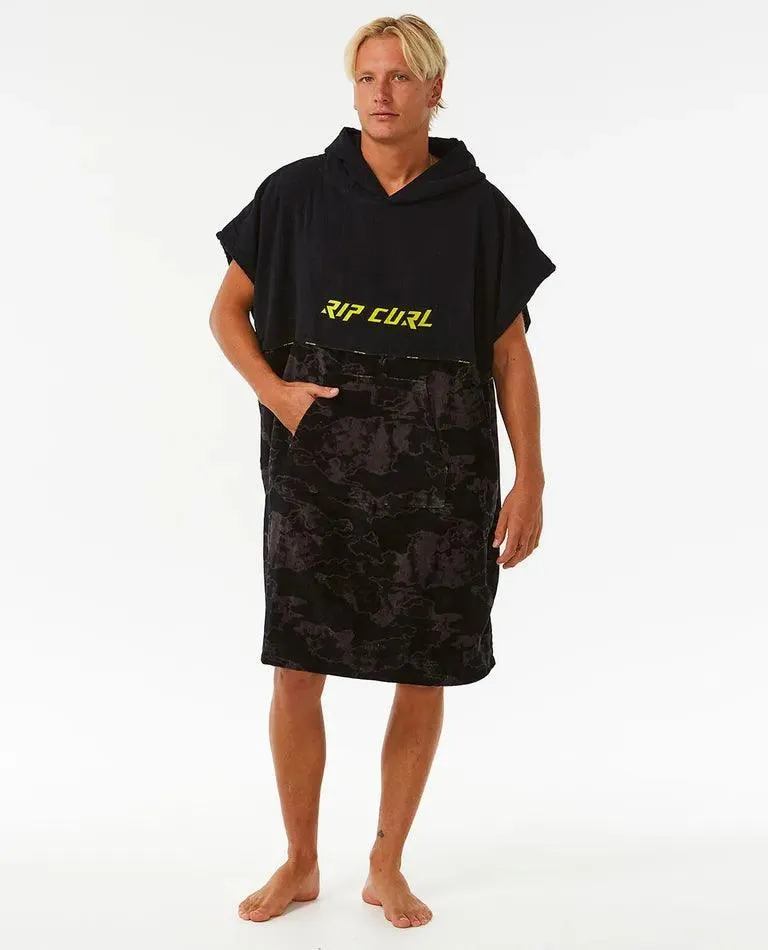 Rip Curl Combo hooded Poncho Changing Robe Black/Lime