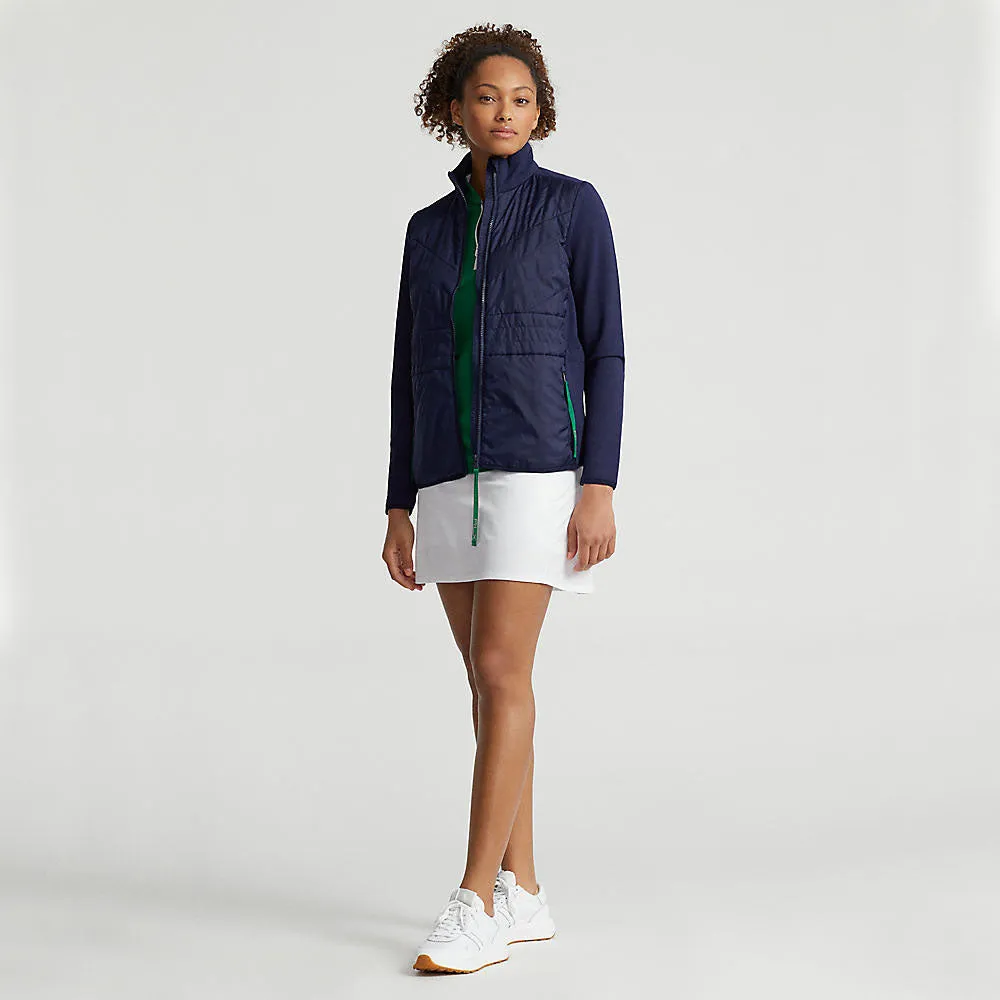 RLX Ralph Lauren Women's Hybrid Full Zip Jacket - French Navy/Cruise Green