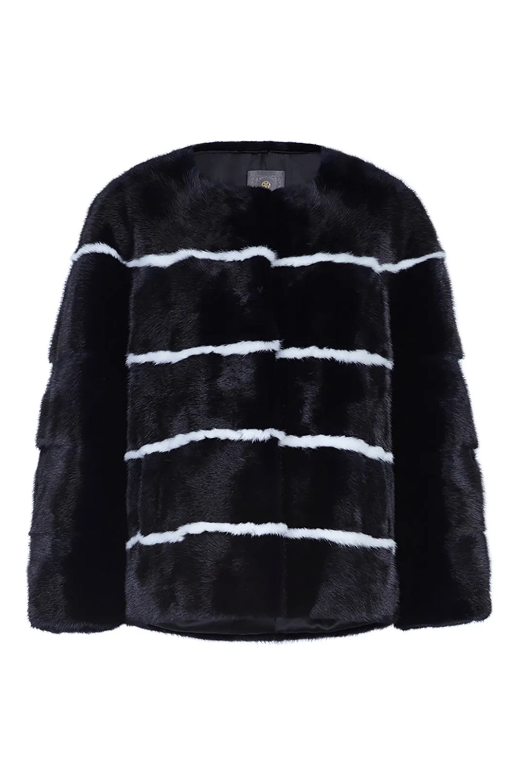 Sarah Striped Mink Fur Jacket