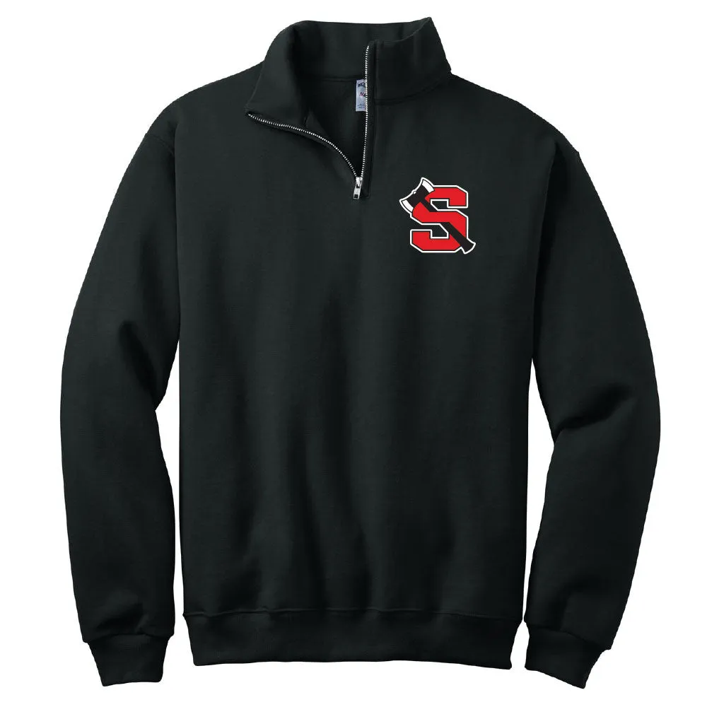 Shelton High School Axe Logo Quarter Zip Sweatshirt