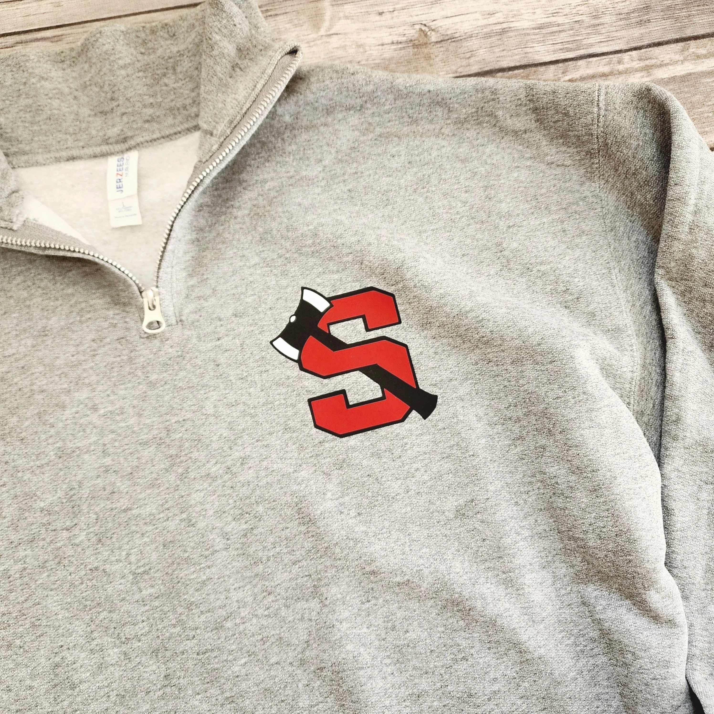 Shelton High School Axe Logo Quarter Zip Sweatshirt