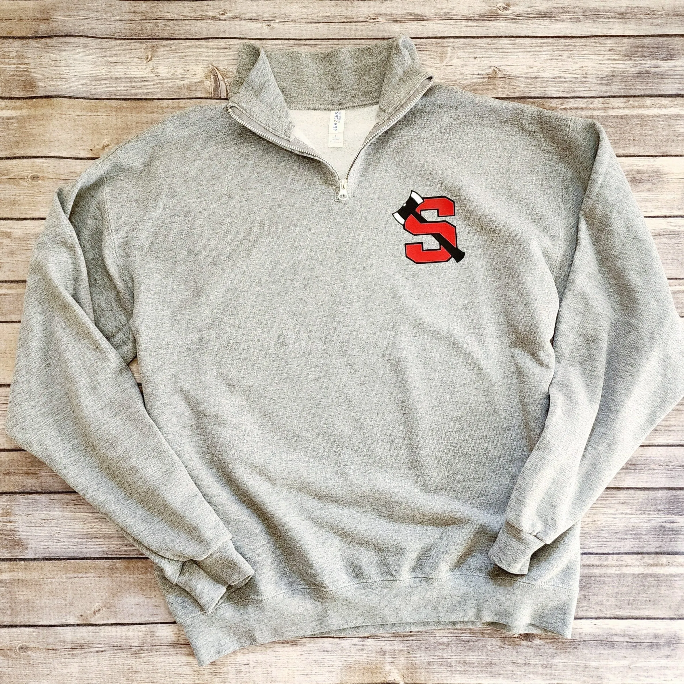 Shelton High School Axe Logo Quarter Zip Sweatshirt