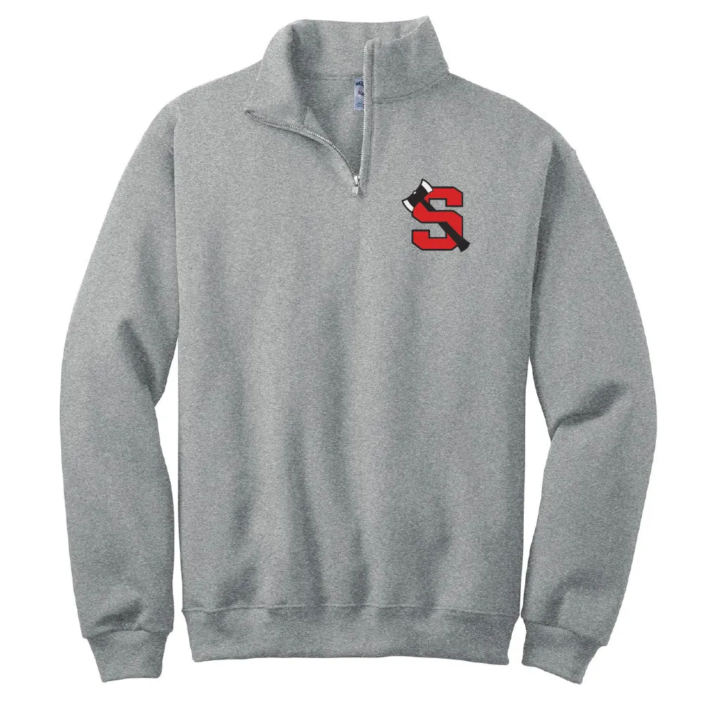 Shelton High School Axe Logo Quarter Zip Sweatshirt