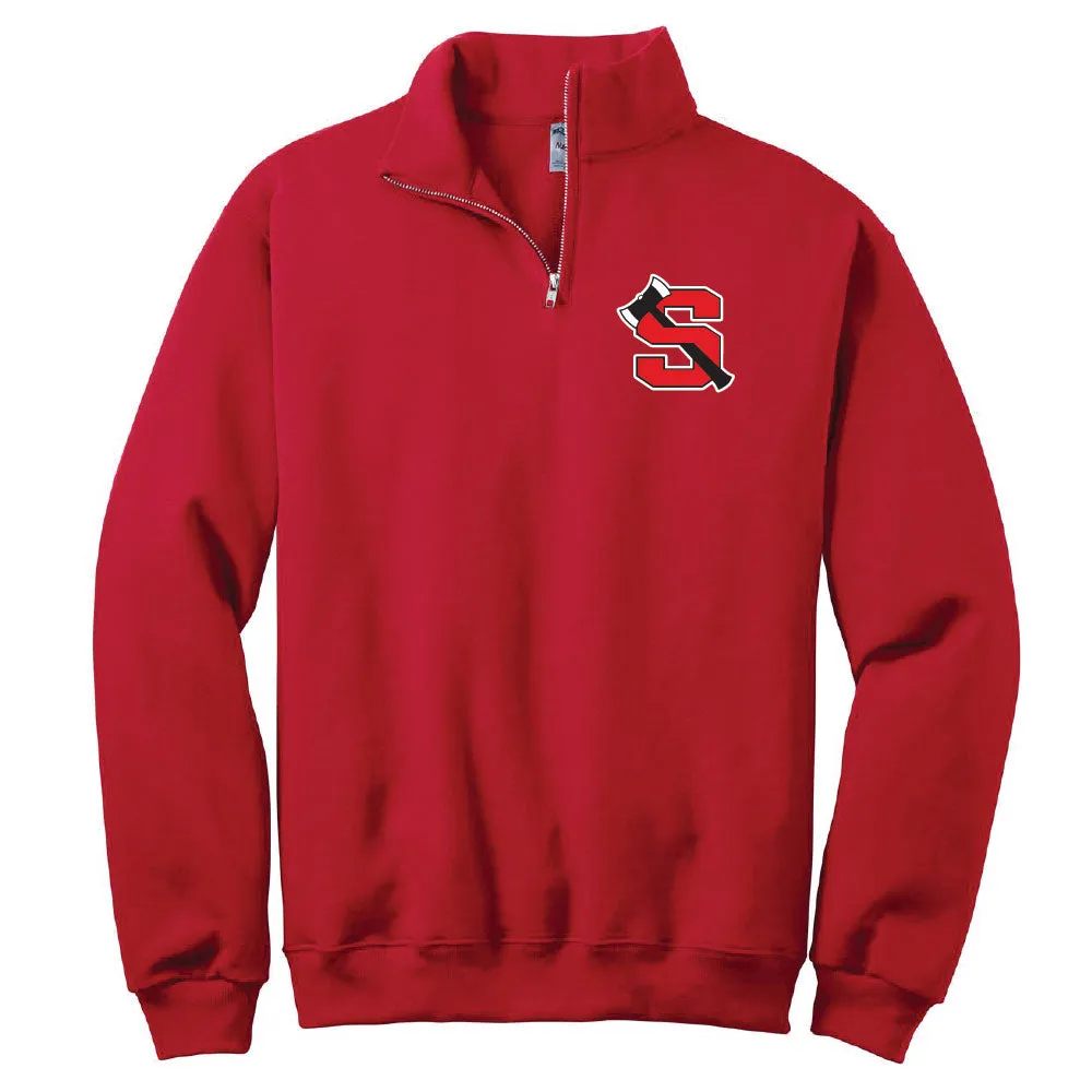 Shelton High School Axe Logo Quarter Zip Sweatshirt