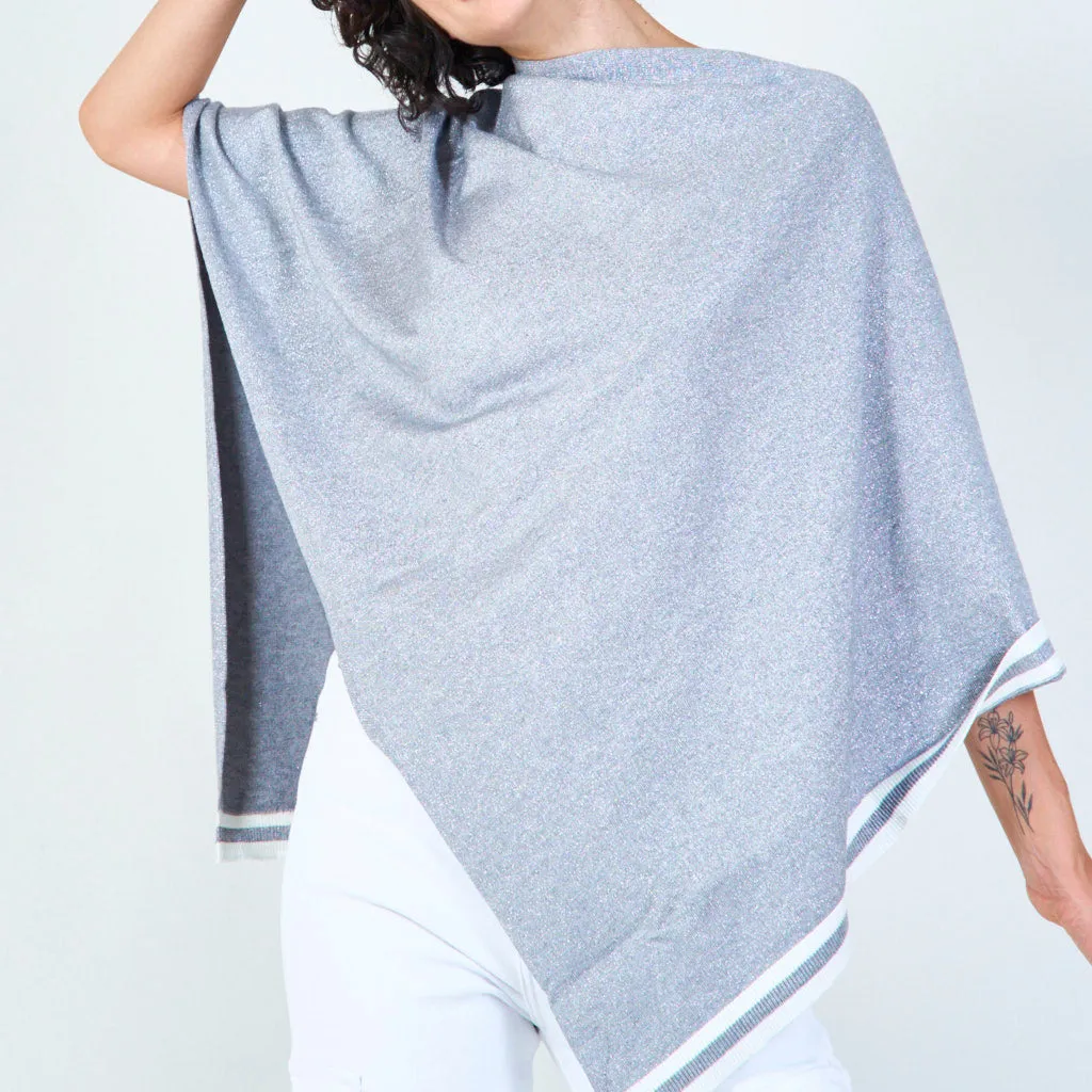 Shimmer knit poncho wholesale