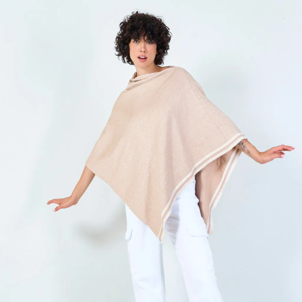 Shimmer knit poncho wholesale