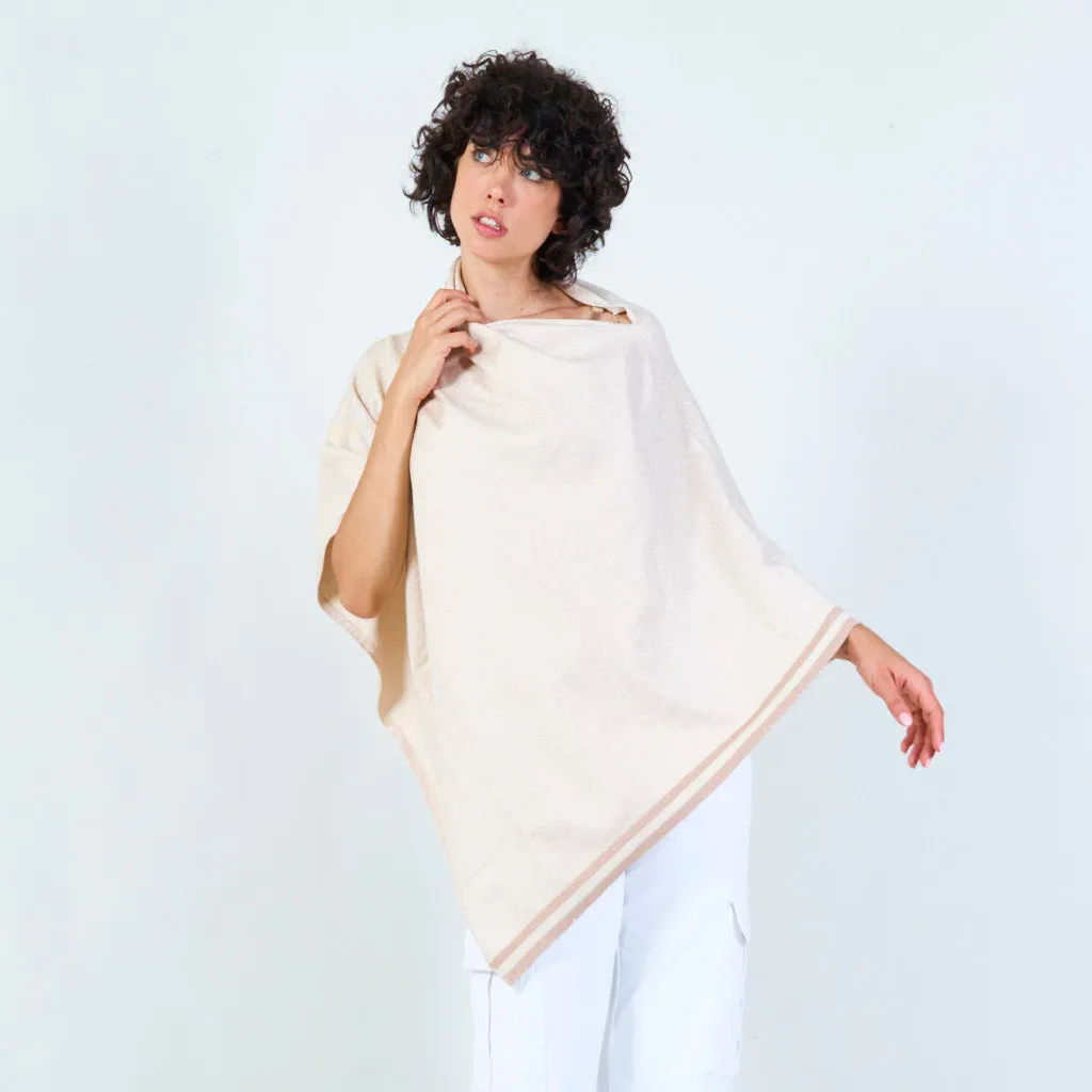 Shimmer knit poncho wholesale