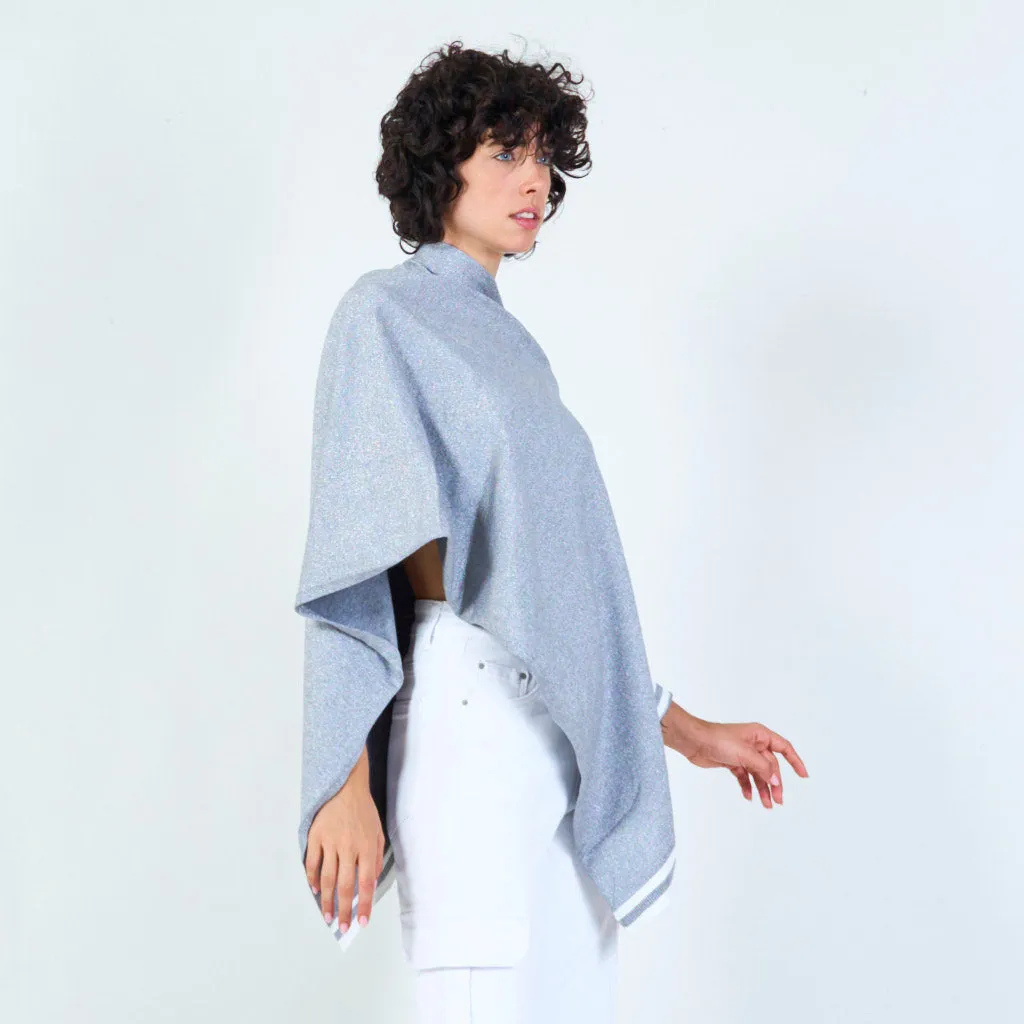 Shimmer knit poncho wholesale