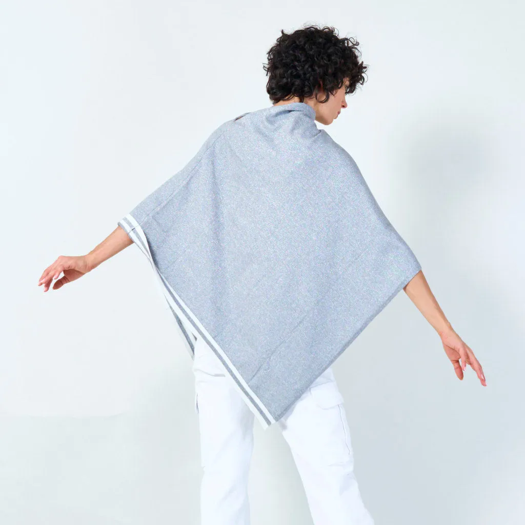 Shimmer knit poncho wholesale