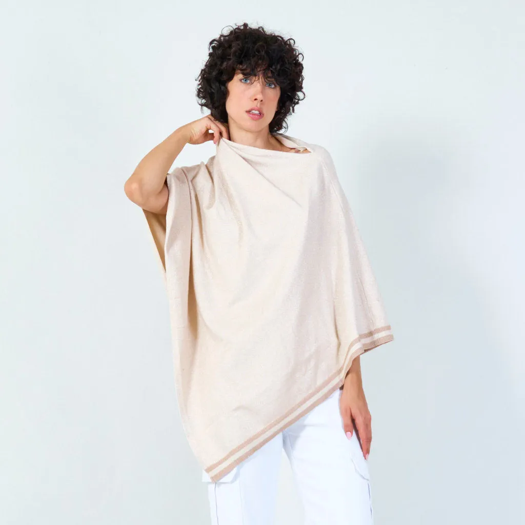 Shimmer knit poncho wholesale