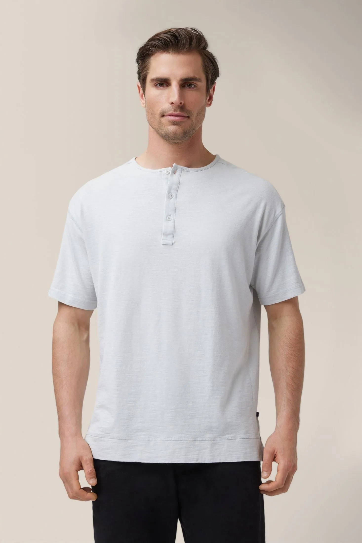 Short Sleeve Henley | Soft Slub Jersey