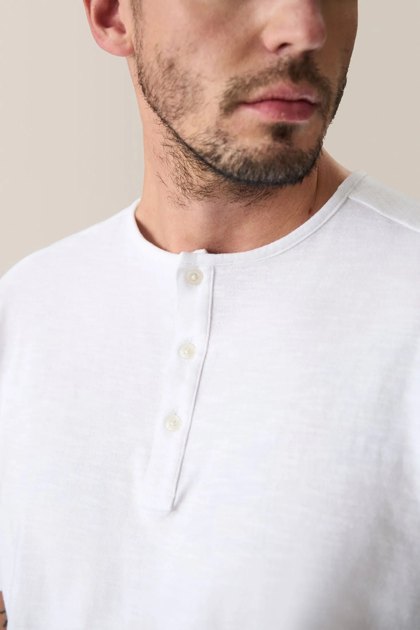 Short Sleeve Henley | Soft Slub Jersey