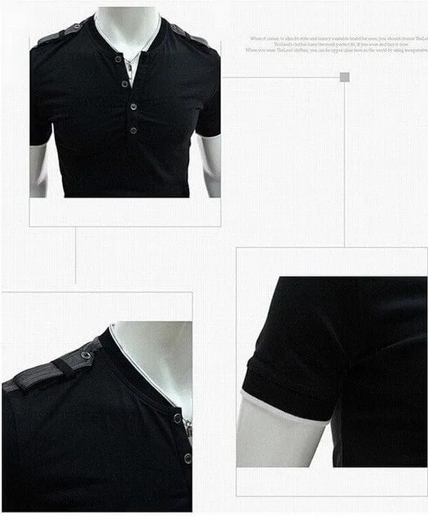 Short Sleeve Military style Henley Shirt